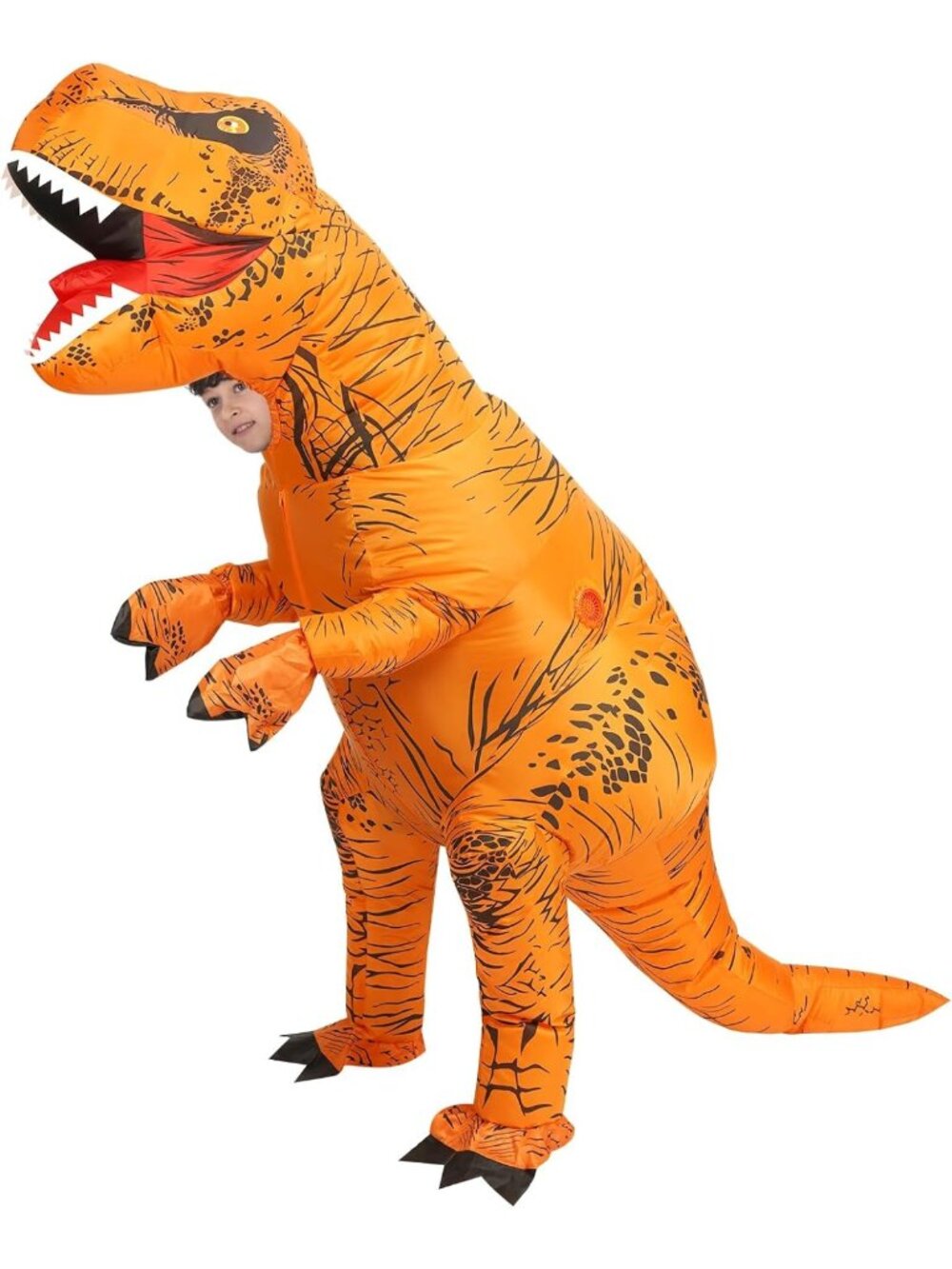 Brown T-Rex Inflatable Costume for Halloween, Cosplay, and Themed Parties